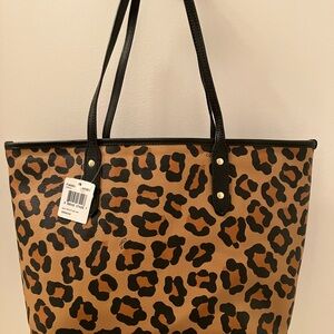COACH City Zip Tote Ocelot/Leopard Print F63883